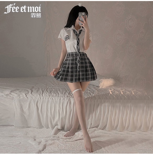 FEE ET MOI College Style JK Uniform Suit (Black - White)